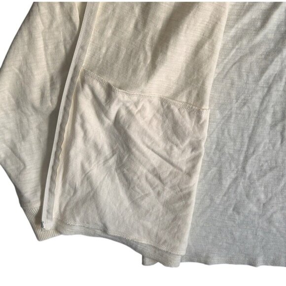 Victoria's Secret Pink Lounge Slub Cotton Full Zip Hoodie Cream Ivory Pockets XL - Picture 6 of 7